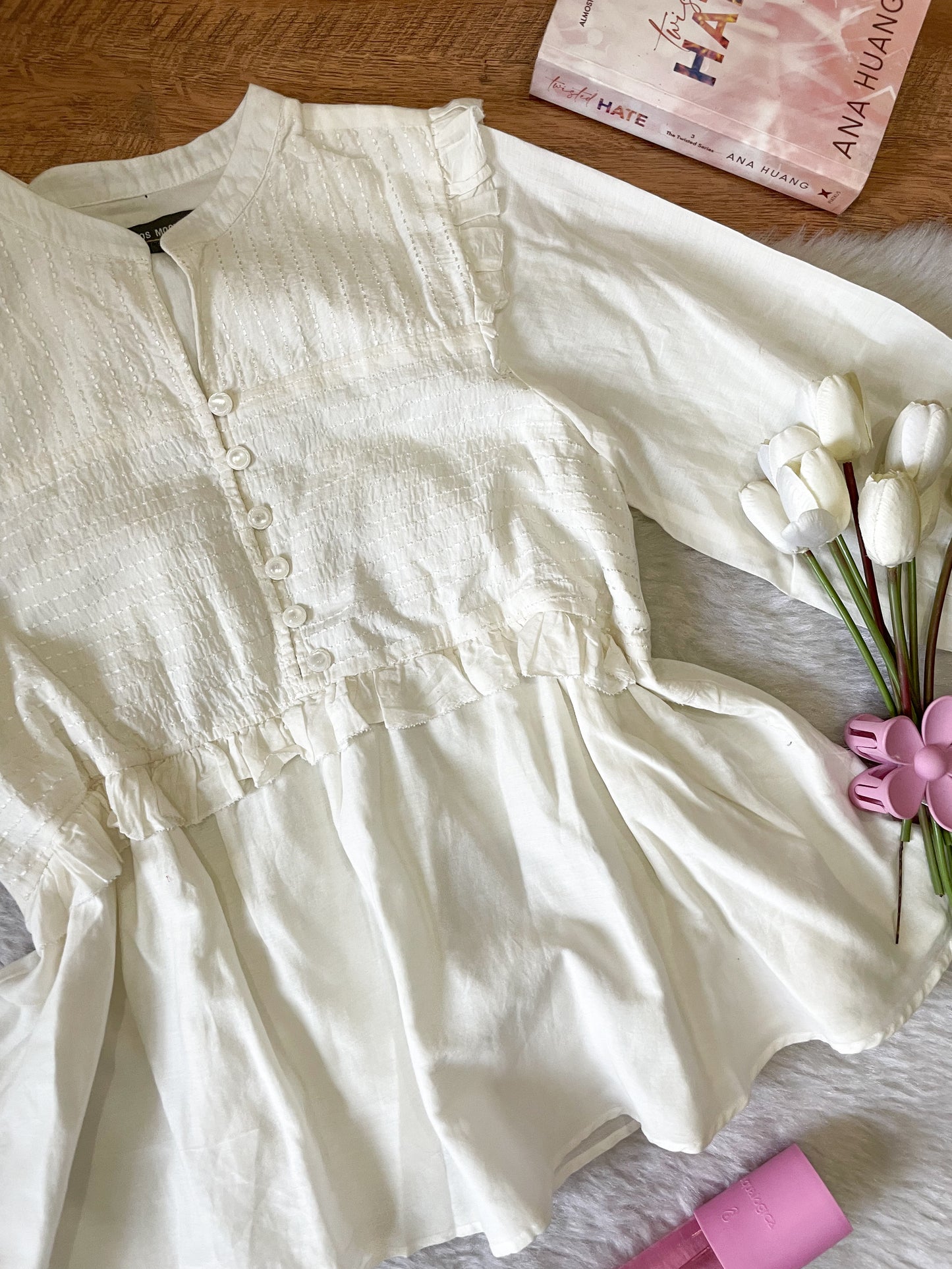 white peplum top