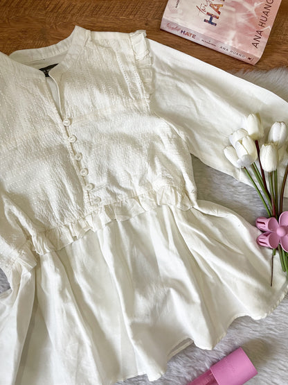 white peplum top