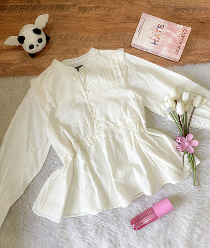 white peplum top