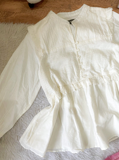 white peplum top